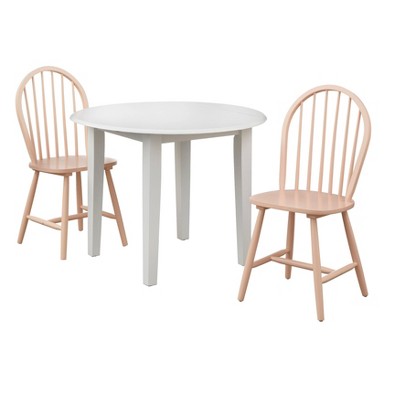  3pc Chadwick Drop Leaf Dining Set With 2 Windsor Chairs - Buylateral