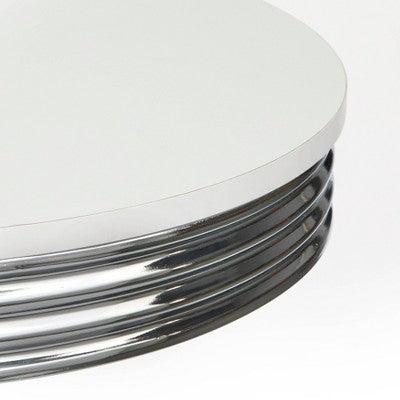  Raleigh Retro Bar Height Pub Dining Table White/Chrome - Buylateral