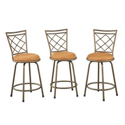  Set Of 3 Avery Adjustable Metal Barstool - Buylateral