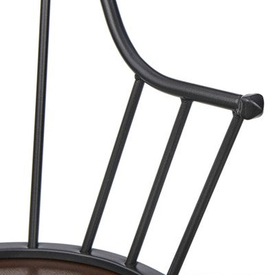  Set Of 2 Milo Windsor Metal With Wood Seat Dining Armchairs Black/Espresso Brown - Buylateral