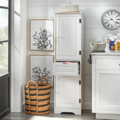  Brighton Kitchen Storage Pantry Cabinet White - Buylateral
