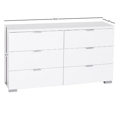 Zuri Six Drawer Chest White - Buylateral