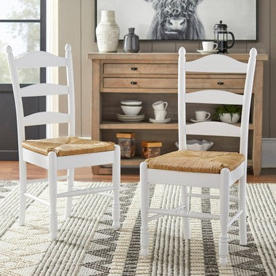  Set Of 2 Ladder Back Dining Chairs - Buylateral
