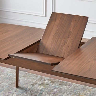  7pc Wave Rectangular Dining Set Walnut/Blue - Buylateral