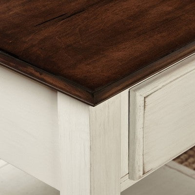  Charleston End Table Off White/Chestnut - Buylateral