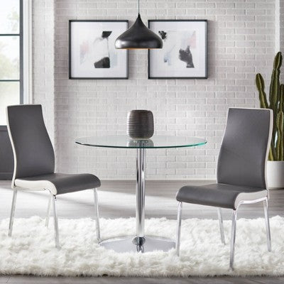  Set Of 2 Nora Contemporary Dining Chairs Gray/White - Buylateral