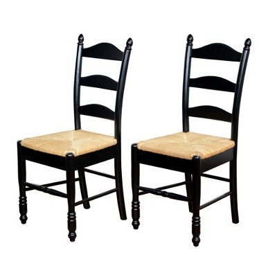  Set Of 2 Ladder Back Dining Chairs - Buylateral