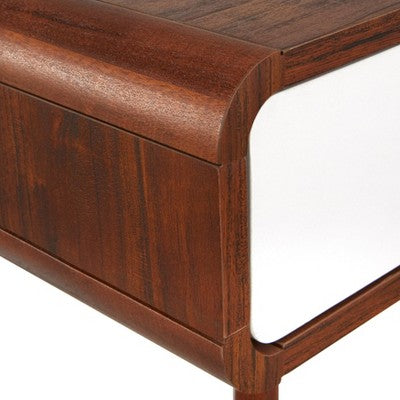  Cassie Writing Desk White/Walnut - Buylateral
