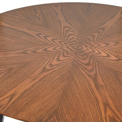  Jonas Round Dining Table Light Walnut/Black - Buylateral