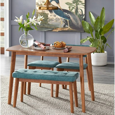  Nettie Mid-Century Modern Rectangular Dining Table Walnut Finish - Buylateral