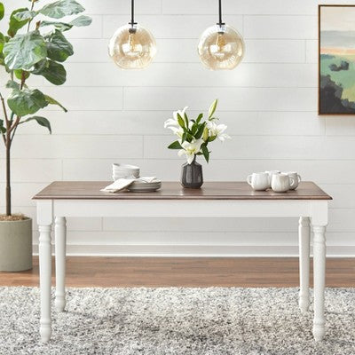  Skipton Dining Table White/Walnut - Buylateral