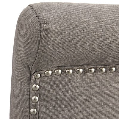  Set Of 2 Adeline Nailhead Parsons Dining Chair Gray - Buylateral: Upholstered, Rubberwood Legs, 250lb Capacity