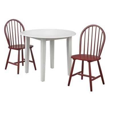  3pc Chadwick Drop Leaf Dining Set With 2 Windsor Chairs - Buylateral