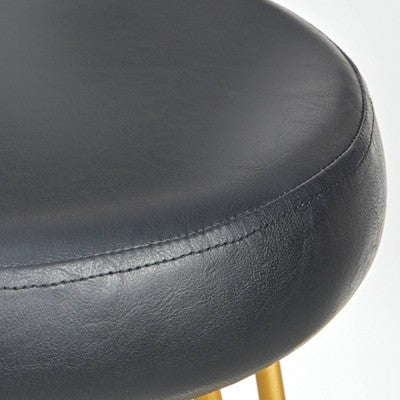  Set Of 2 24" Mazzini Faux Leather And Metal Counter Height Barstools - Buylateral