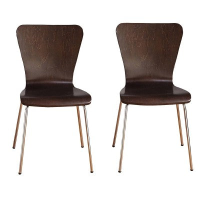  Set Of 2 Pisa Modern Bentwood Dining Chairs - Buylateral