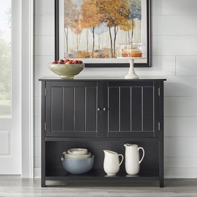  Hanover Buffet With Shelf Black - Buylateral