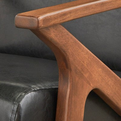  Bianca Mid-Century Modern Armchair Black/Walnut - Buylateral