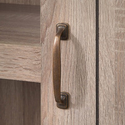  71" Glasbern Tall Farmhouse Barn Door Bookcase Weathered Gray - Buylateral