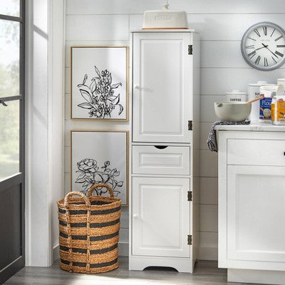  Brighton Kitchen Storage Pantry Cabinet White - Buylateral