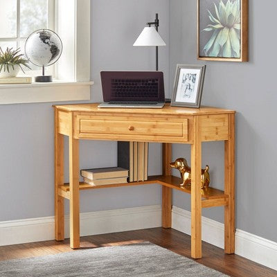  Bamboo Corner Desk Wood - Buylateral