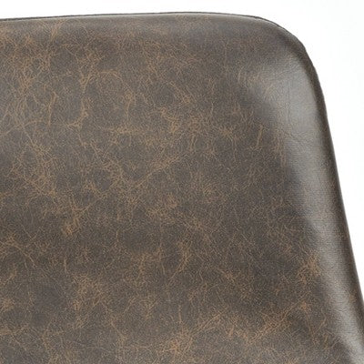  Set Of 2 30" Draper Metal Counter Height Barstool Brown Faux Leather/Black - Buylateral