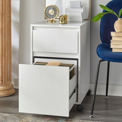  Wenz 2 Drawer Contemporary File Cabinet White - Buylateral