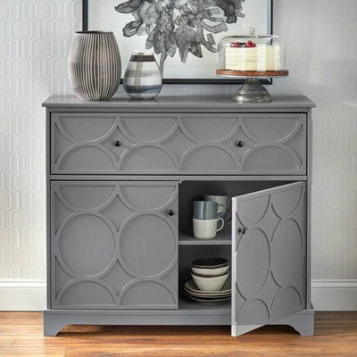  Dawson Circle Front Buffet Cabinet Charcoal Gray - Buylateral