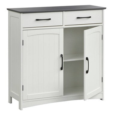 Dalton 2 Door Buffet Cabinet White/Charcoal Gray - Buylateral