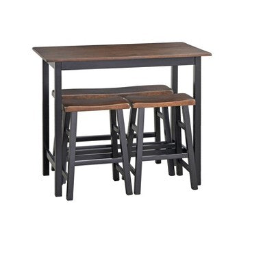  4pc Galena Counter Height Dining Set Walnut/Black - Buylateral